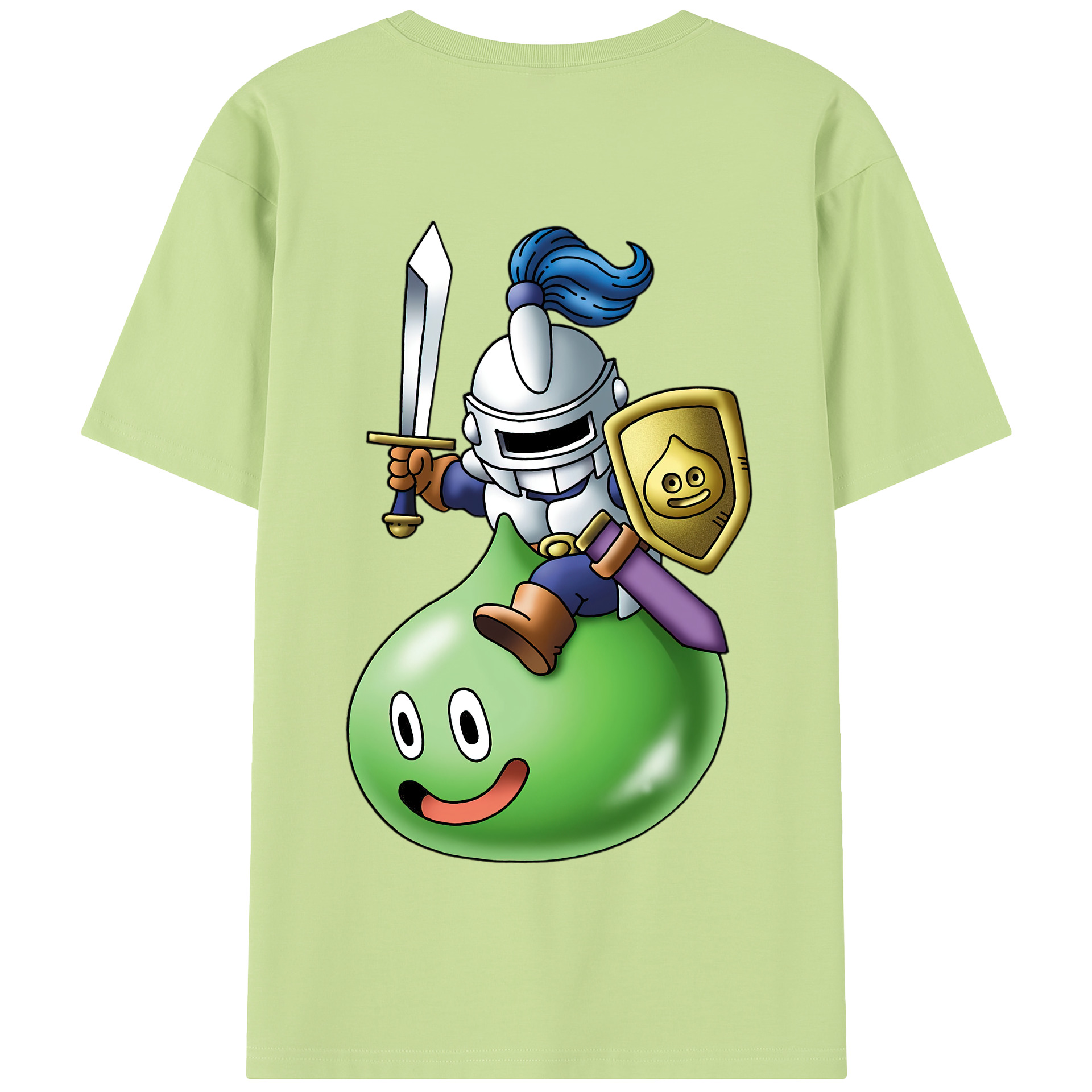 （画像用） ドラゴンクエスト Doragon Kuesuto Dragon Quest 綿100％半袖Tシャツ（背面プリント）